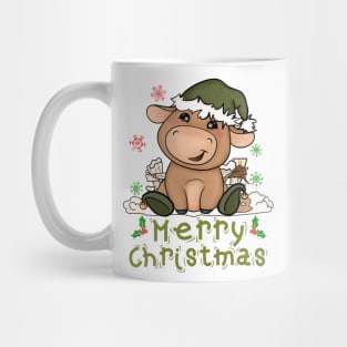 Christmas Cute Cow Merry Christmas Xmas Matching HO HO HO Mug